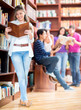 Woman at the library