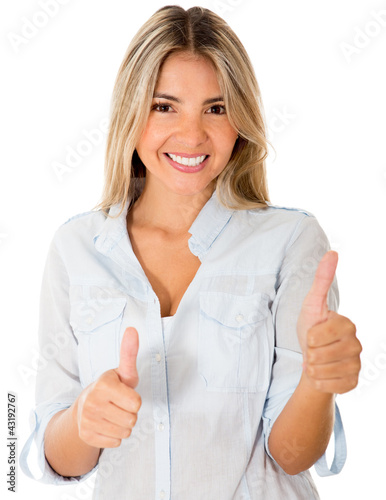 Photo: Woman with thumbs up Woman with thumbs up