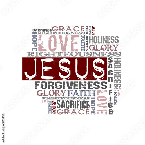 Illustration: Religious Words isolated on white Religious Words isolated on white
