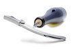Wine bottle corkscrew with white background.