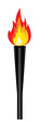 torch with flame on white background. Vector