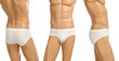 mannequin with brief on white background.