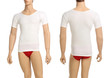 Mannequin with brief and vest on white background.
