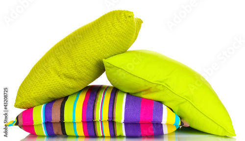 Foto: Bright color pillows isolated on white Bright color pillows isolated on white