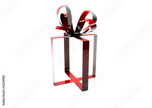 Illustration: Red ribbon without gift box Red ribbon without gift box
