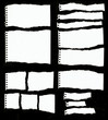 Papel rasgado, banner, bloc de notas