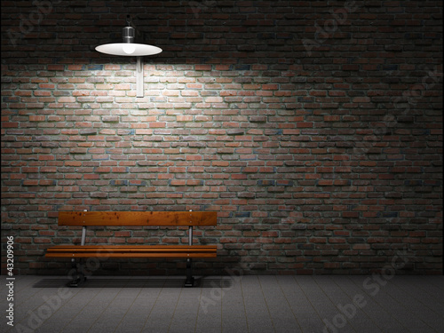 Illustration: Dirty brick wall illuminated Dirty brick wall illuminated