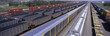 Photo: Panoramic view of freight cars at Union Pacific's Bailey Railroad Yards, North Platte, Nebraska, the worlds largest classification railroad yard Panoramic view of freight cars at Union Pacific's Bailey Railroad Yards, North Platte, Nebraska, the worlds largest classification railroad yard
