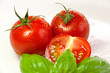 basil and tomatoes