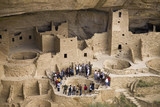 Photo: Tourists viewing kiva at Cliff Palace cliff dwelling Indian ruin, the largest in North America, Mesa Verde National Park, Southwestern Colorado Tourists viewing kiva at Cliff Palace cliff dwelling Indian ruin, the largest in North America, Mesa Verde National Park, Southwestern Colorado