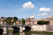 Rom Tiberbrücke - Blick zum Petersdom und Vatikan