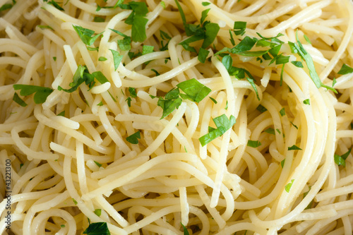 Photo: spaghetti with garlic, olive oil and with parsley spaghetti with garlic, olive oil and with parsley