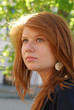 The pensive red girl