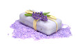 Seife mit Lavendel, Badesalz