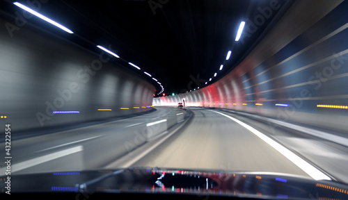 Photo: front of the car in the tunnel front of the car in the tunnel
