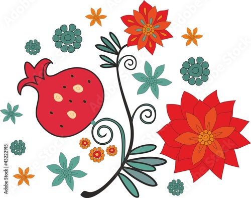 Vector: pomegranate decorative element pomegranate decorative element