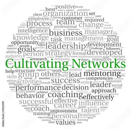 Illustration: Cultivating Networks concept in word tag cloud Cultivating Networks concept in word tag cloud