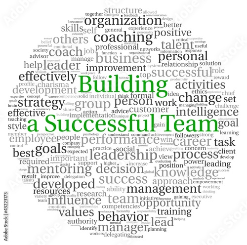 Illustration: Building a Team concept in word tag cloud Building a Team concept in word tag cloud