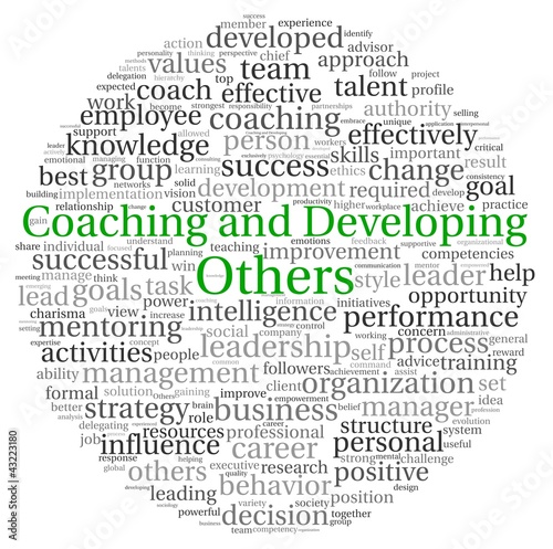 Illustration: Coaching and Developing concept in word tag cloud Coaching and Developing concept in word tag cloud