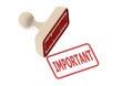 Wooden stamp with important word