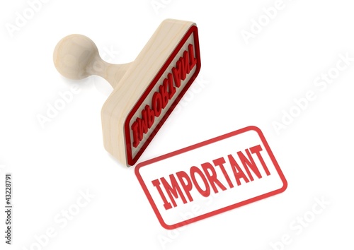Illustration: Wooden stamp with important word Wooden stamp with important word