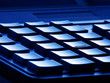 Keyboard on calculator. Selective focus.
