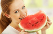 Photo: happy girl eats the watermelon happy girl eats the watermelon