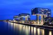 Cologne - Crane Houses from Rhine at Sunset