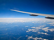 air plane wing and blue sky