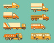 Vektor: Collection of truks and buses Collection of truks and buses