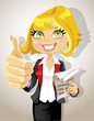 Pretty business woman with business papers