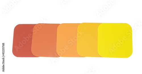 Photo: solid bright paint color samples, isolated solid bright paint color samples, isolated