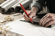 Carpenter hand's close up