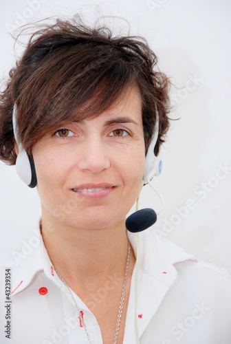 Photo: call center,operator woman call center,operator woman