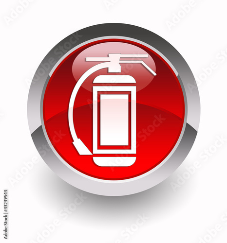 Illustration: "Fire extinguisher" glossy icon "Fire extinguisher" glossy icon