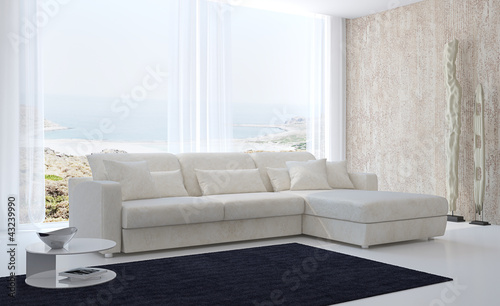 Illustration: Modern living-room interior. Modern living-room interior.