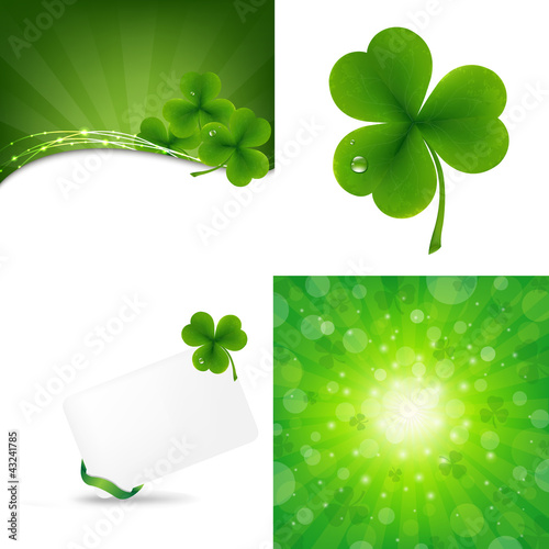 Vector: Green Set With Clover Green Set With Clover
