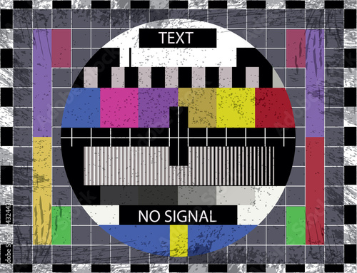 Illustration: tv color test screen on grunge background - illustration tv color test screen on grunge background - illustration