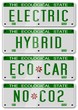 electric hybrid car plates