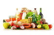 Composition with variety of grocery products
