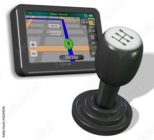 Illustration: GPS and gear shift knob GPS and gear shift knob