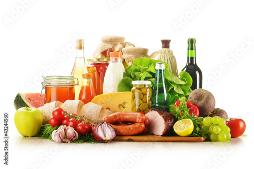 Photo: Composition with variety of grocery products Composition with variety of grocery products