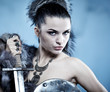 Warrior woman. Fantasy fashion idea.