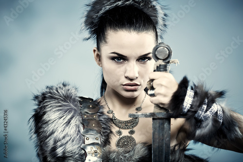 Photo: Warrior woman. Fantasy fashion idea. Warrior woman. Fantasy fashion idea.