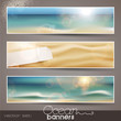 Vector: set of three horizontal beach/ocean banners (vector) set of three horizontal beach/ocean banners (vector)