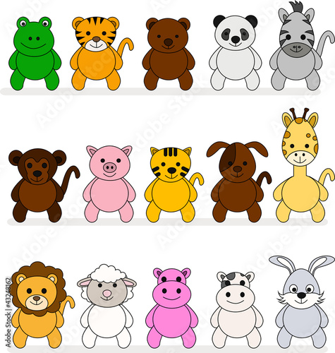 Vektor: a collection of funny animal cartoons a collection of funny animal cartoons