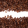 Coffee beans on plain background