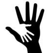 Caring hand, abstract vector illustration for design