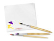 Three brush and aquarel paper
