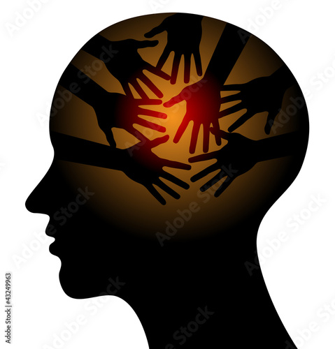 Vector: Head with Caring hands, abstract vector illustration Head with Caring hands, abstract vector illustration